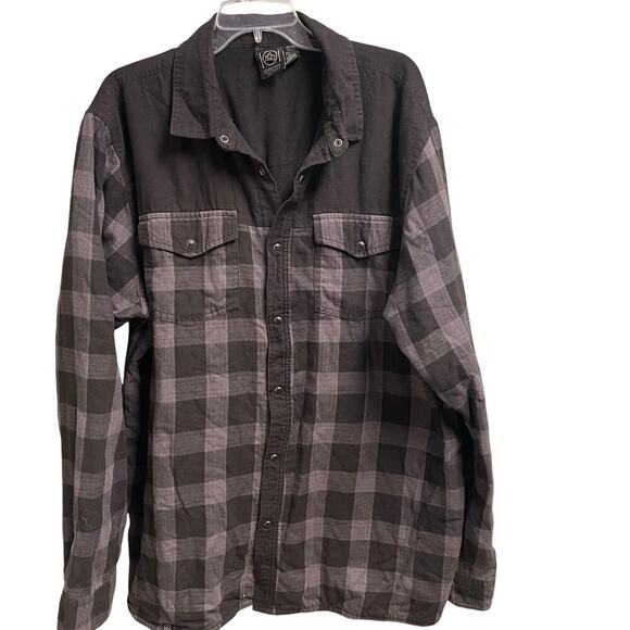 Stormtech Performance Black Pearl Snap Mens 2XL Flannel Fleece Lined Shirt - Picture 1 of 3